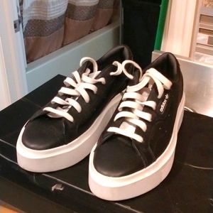 Adidas Black and White Athletic Shoes